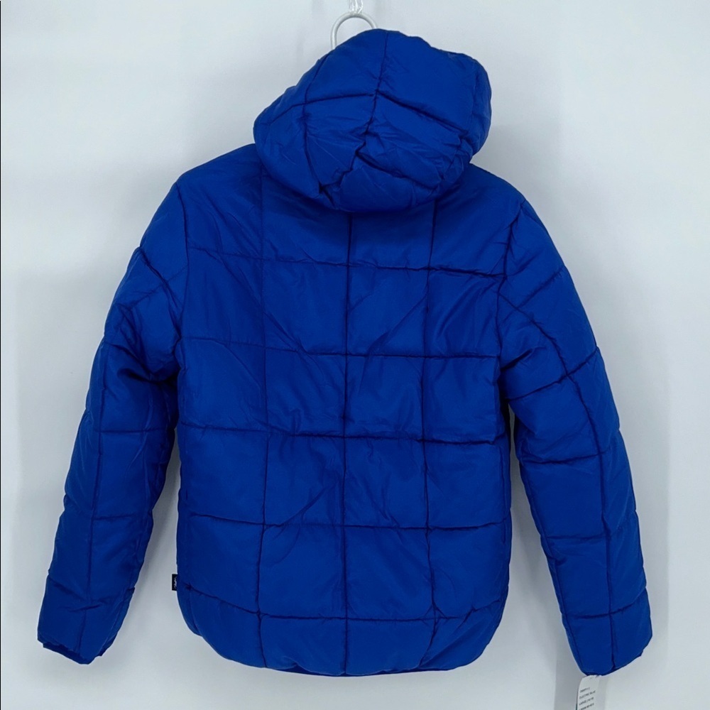 New Spyder Big Boys Reversible Puffer Jacket Blue Hooded Size L 14 16 - Picture 7 of 12